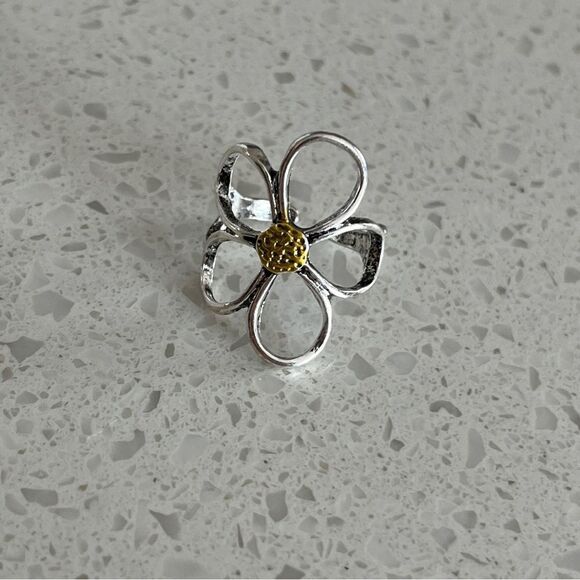 Vintage Bohemian Style Hollow Flower Open‎ Adjustable Size Ring - Picture 5 of 8